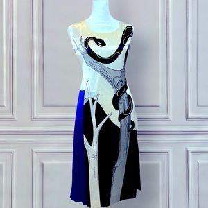 MIU MIU - Spring 2011: Snake Tank Dress with Blue Pleated Detail